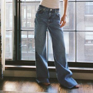 Zara Denim Flare Wide Leg Jeans